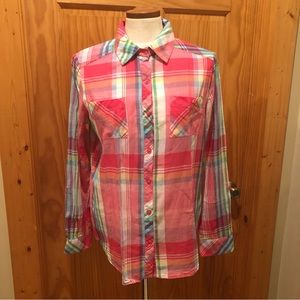 KUT from the Kloth Pink Plaid Shirt - Size M